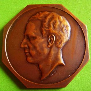 King Leopold Iii Of Belgium Sport Basketball 1940 Award Bronze Medal By Michel