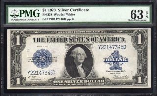 1923 $1 Silver Certificate Fr 238 PMG 63 EPQ HORSEBLANKET Y22147345D 2