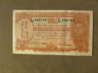 Wwii Short Snorter - - 1942 Commonwealth Of Australia 10 Shillings Note