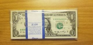 100 One Dollar Bills $1 Us Currency Sequential Bep Pack Series 2006