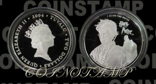 2004 Tuvalu,  Harry Potter $2 Silver Pf Coin,  Rare.