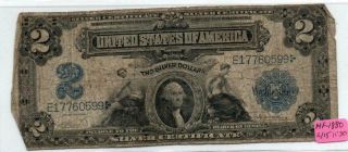 1899 United States Of America $2 Silver Certificate.  Circulated Fr ??? Mf - 1880