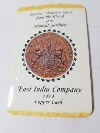 1808 East India Company Copper X Cash Admiral Gardner Shipwreck Coin