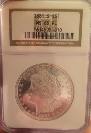 1881 S Pl Morgan Silver Dollar Proof Like Ngc Ms65 Gem Bu Ms 65