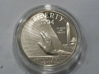 1994 - P Proof Vietnam Veterans Memorial Silver Dollar Coin