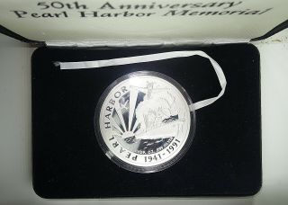 One Pound Silver Round (pearl Harbor 50th Anniversary) In Packing