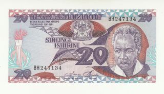 Tanzania 20 Shillings 1985 Aunc P9