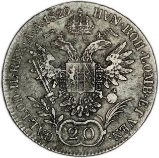 Austria Coin 20 Kreuzer 1829 B