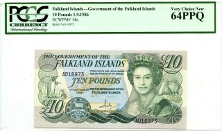 Falkland Islands 10 Pound 1986 Government Of Falkland Islands Pick 14a Val.  $200