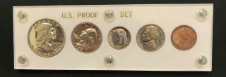 1952 Us Proof Coin Set Housed In Capitol Holder U.  S.