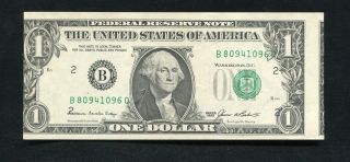 1985 $1 One Dollar Frn Federal Reserve Note “print Shift Error” Uncirculated