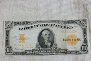 1922 $10 Dollar In Gold Coin / Certificate Fr - 1173