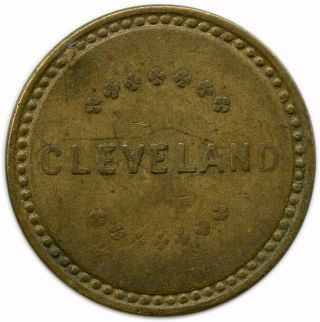 Cleveland,  Ohio Oh ? Unknown Merchant Half Dollar Sized Brass Trade Token