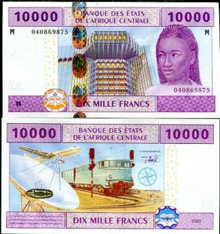 Central African Republic State 10,  000 10000 Francs 2004 (2002) P 310 M Unc