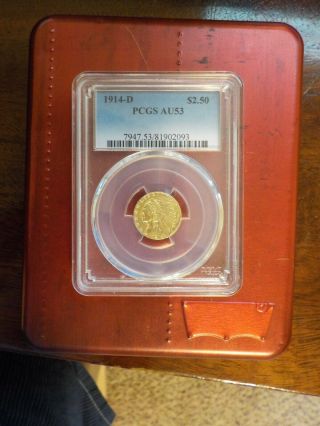 1914 D Pcgs 2.  50 Gold Coin Au 53