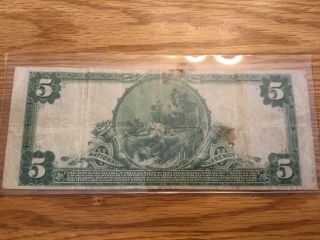 1902 $5 The Farmers National Bank of Reading Pennsylvania Note Charter 696 2