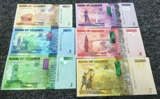 6 Note Set Bank Of Uganda 1000 - 2000 - 5000 - 10000 - 20000 - 50000 All Serial End In - 73