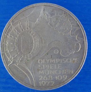 Germany 10 Mark 1972 (f) " Munich Olympics - Stadium " Very Fine