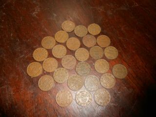 Canada/canadian 1 Roll Of 26 King George V 1 Cent Coins No 1922,  23,  24,  25,  26.  27,