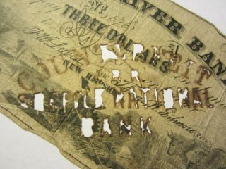 1864 $3 The Sugar River Bank Newport,  N.  H.  Contemporary Counterfeit 2