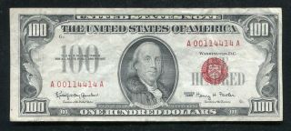 Fr.  1550 1966 $100 One Hundred Dollars Legal Tender United States Note Vf,  (b)