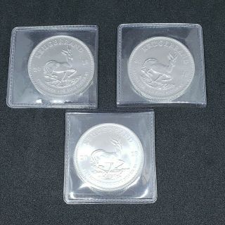 Set Of 3 2018 South African Krugerrand 1 Oz.  999 Fine Silver Round