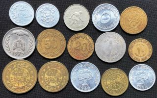 15x Foreign Coins - Algeria,  Tunisia,  Luxembourg,  Various Dates & Denominations 2