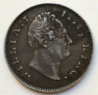 India 1835 British East India Company King William IV 1/2 Rupee Silver Coin 2