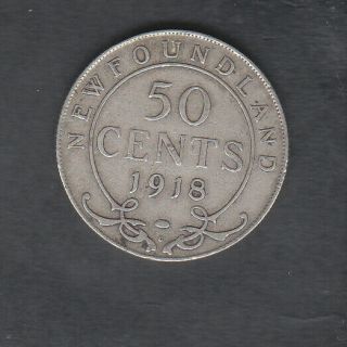 1918 C Newfoundland Silver 50 Cents