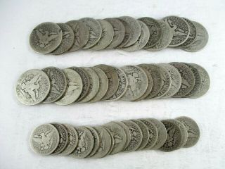 46 U.  S.  Barber Silver Half Dollar & Quarter Coins Average Circulated - Better 2