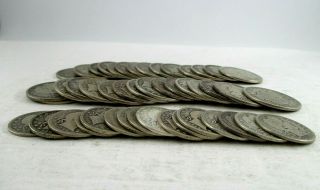 46 U.  S.  Barber Silver Half Dollar & Quarter Coins Average Circulated - Better 3