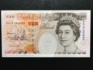 Gb Bank Of England 1991 £10 Ten Pounds Banknote Unc S/n Ka13 093655