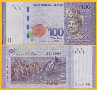 Malaysia 100 Ringgit P - 55 2012 Unc Banknote