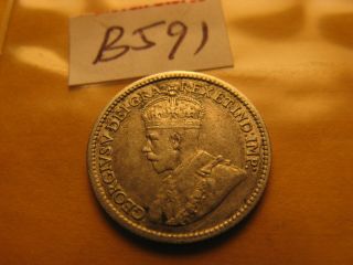 1913 Canada Rare Five Cent 5 Cent Silver Coin Id B591.