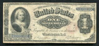 Fr.  223 1891 $1 One Dollar “martha” Silver Certificate Currency Note (b)
