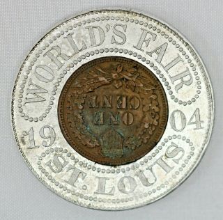 1904 St.  Louis World ' s Fair Encased Indian Head Cent 