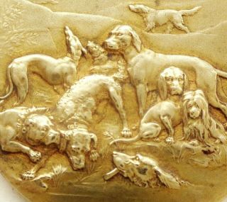 Various Dog Breeds Decors - Splendid 1934 Antique Art Medal By A.  Erdmann