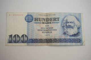1975 Ddr/gdr Replacement East German 100 Mark Banknote Karl Marx