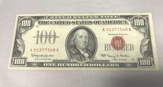 1966 Red Seal $100 Note “crisp”