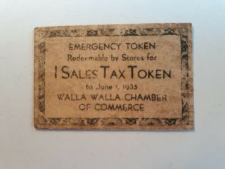 Walla Walla,  Washington Sales Tax Token