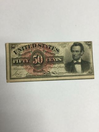 4th Issue 50 Cent Lincoln Fractional Note Fr - 1374