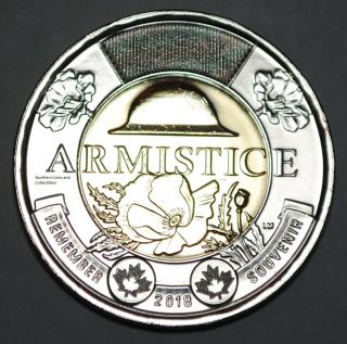 Canada 2018 2 Dollar Bu Canadian Toonie Armistice Uncirculated Coin