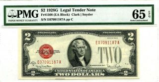 Us $2 Dollars 1928 G Legal Tender Note F 1508 Gem Unc Lucky Money Value $350
