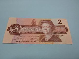 1986 - Bank Of Canada $2 Note - Two Dollar Bill - Aun0311722