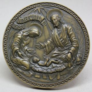 Nativity/ Holy Family/ 1988 Christmas Bronze Medal By José De Moura