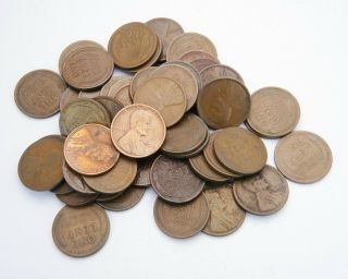 1922 - D Lincoln Wheat Penny One Cent Roll Of 50 Coins - Denver