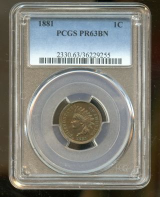 1881 Indian Head Penny 1c Pcgs Proof 63 Brown
