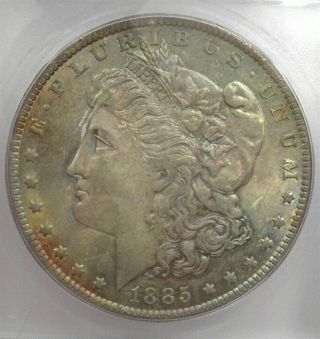 1885 - O Morgan Silver Dollar Icg Ms67 Lists For $1,  250 Iridescent