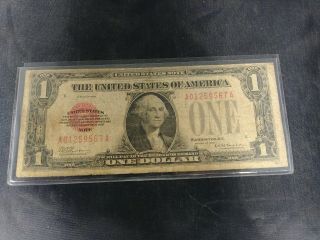1928 $1 One Dollar Red Seal Funny Back United States Note