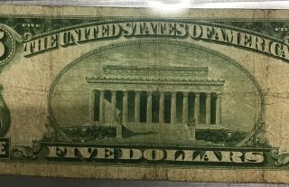 1929 Five Dollar $5 Bill National Currency Des Moines,  Iowa 2307 6